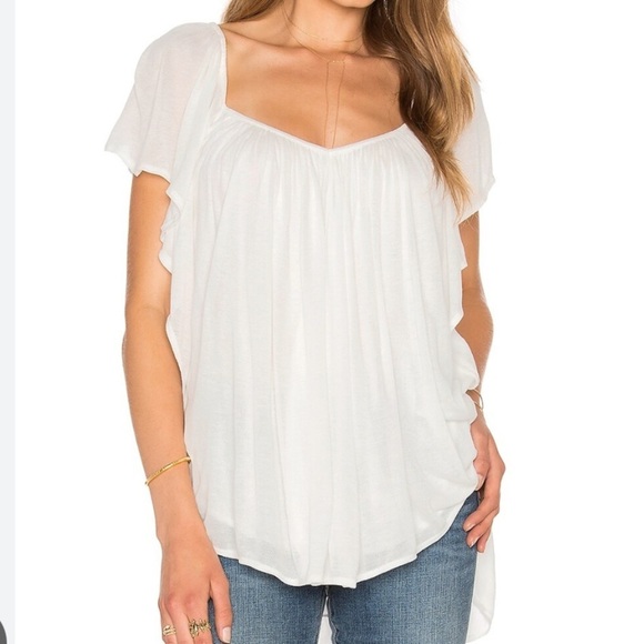 FREE PEOPLE Forever And Always Tee Top Ivory XSMALL New With Tags - Picture 1 of 4